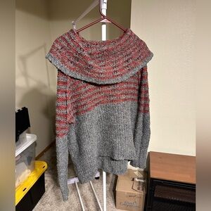 Free People Cowl Neck Striped Sweater Size S